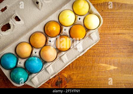 Naturally Dyed Easter Eggs Stock Photo