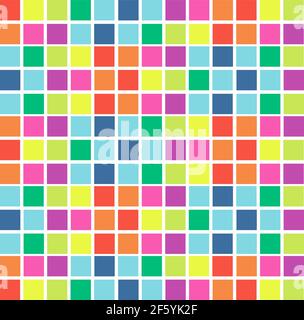Colourful squares seamless repeating vector pattern Stock Vector