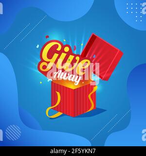 give away poster template for social media post Stock Vector
