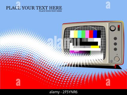 Vector Color 3d illustration of Retro TV Stock Vector