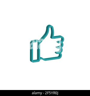 3d like thumb up symbol, social network sign, approve. Stock Vector illustration isolated Stock Vector