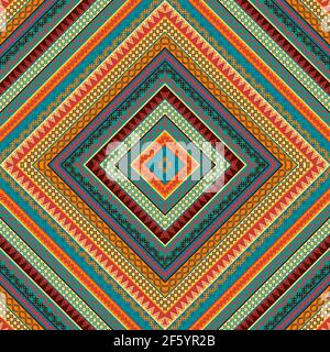 Geometric decorative seamless pattern with ethnic motifs Stock Vector