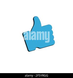 3d like thumb up symbol, social network sign, approve. Stock Vector illustration isolated Stock Vector