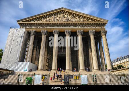 Paris, France - July 19, 2019: La Madeleine church in Paris, France Stock Photo