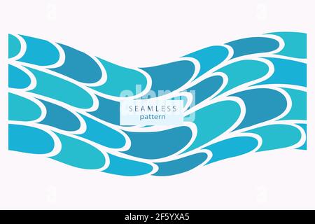 Stylized blue waves and drops on a light background Stock Vector
