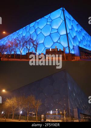 Beijing, China. 27th Mar, 2021. The Beijing landmark buildings turn off the light for one hour to respond to the call of 'Earth Hour' in Beijing, China on 27th March, 2021.(Photo by TPG/cnsphotos) Credit: TopPhoto/Alamy Live News Stock Photo