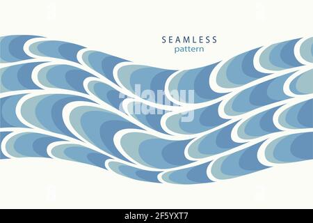 Stylized blue waves and drops on a light background Stock Vector