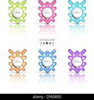 Brochure header colorful layout background template design collection Stock Vector