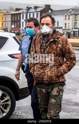 Bantry, West Cork, Ireland. 29th Mar, 2021. A man is appearing in Bantry District Court on charges of possessing explosive components, firearms and munitions. The man, in his '50's, appeared dressed in combat fatigues. Credit: AG News/Alamy Live News Stock Photo