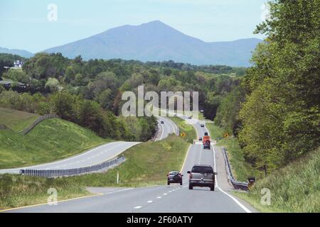 Scenic drive on Highway 460 towards Bedford, Virginia, USA Stock Photo