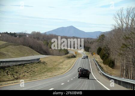 Scenic drive on Highway 460 towards Bedford, Virginia, USA Stock Photo