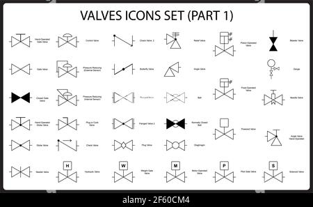 Industrial valves icon set. Silhouette vector Stock Vector Image & Art ...