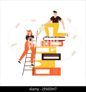 People share documents Stock Vector