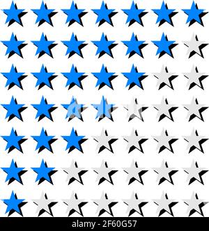 Star rating. Quality level, customer satisfaction, survey, poll star concept icon — Stock vector illustration, Graphics clip art Stock Vector