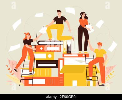 People share documents Stock Vector
