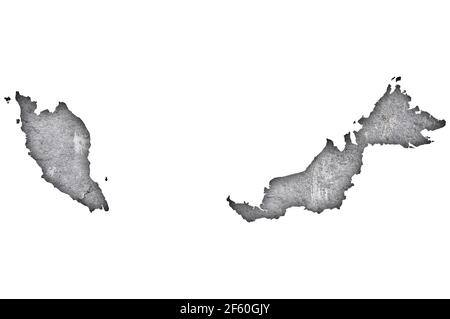 Map of Malaysia on weathered concrete Stock Photo - Alamy