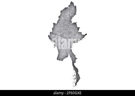 Map of Myanmar on weathered concrete Stock Photo - Alamy