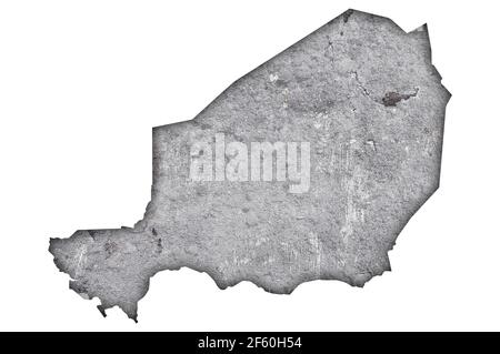 Map of Niger on weathered concrete Stock Photo