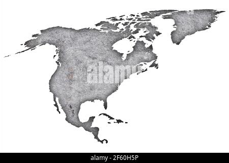 Map of North America on weathered wood Stock Photo - Alamy