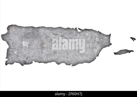 Map of Puerto Rico on weathered concrete Stock Photo - Alamy