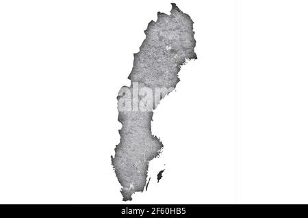 Map of Sweden on weathered concrete Stock Photo - Alamy