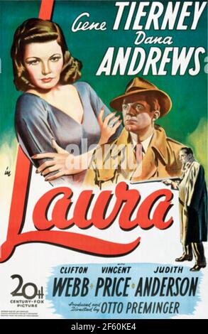 LAURA 1944 20th Century Fox film with Gene Tierney and Dana Andrews Stock Photo