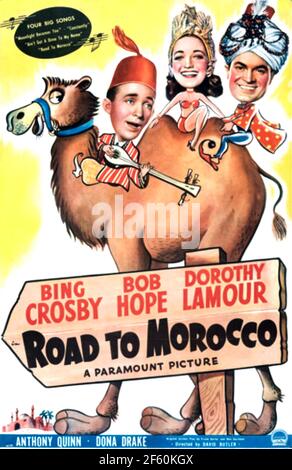 ROAD TO MOROCCO 1942 Paramount Pictures fgim with Bing Crosby, Dorothy Lamour and Bob Hope Stock Photo