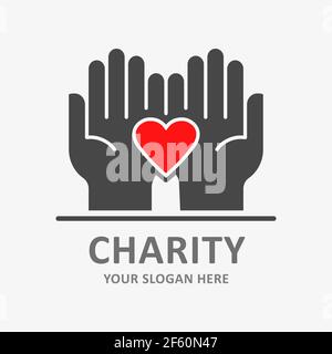 Heart in hands icon. Vector illustration. Sign of solidarity, help, care. Stock Vector
