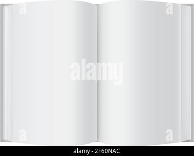 Template of open book isolated on white background. Photo-realistic vector illustration. Stock Vector
