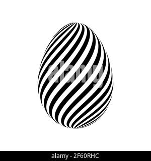 Easter egg - black striped pattern Stock Vector