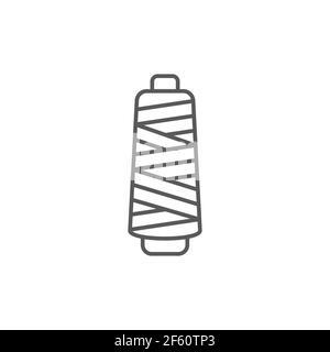 Sewing thread on spool icon isolated on white background. Yarn spool. Thread bobbin. Set icons colorful. Vector Illustration Stock Vector
