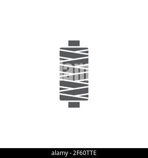 Sewing thread on spool icon isolated on white background. Yarn spool. Thread bobbin. Set icons colorful. Vector Illustration Stock Vector
