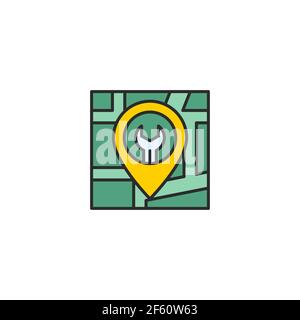 Car service icon isolated background. Auto mechanic service. Repair service auto mechanic. Maintenance sign. Vector Illustration Stock Vector