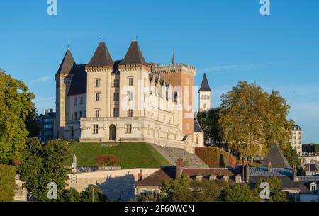 The ancient chateau de Pau and its formal garden are located in the old part of the city Stock Photo