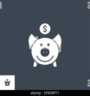 Piggy Bank related vector glyph icon. Stock Vector