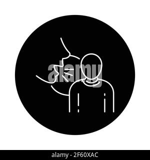 Insult black line icon. Verbal bullying. Harassment, social abuse and ...
