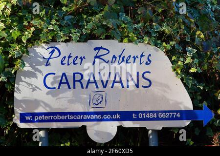 peter roberts caravans sign Stock Photo