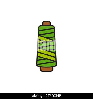 Sewing thread on spool icon isolated on white background. Yarn spool. Thread bobbin. Set icons colorful. Vector Illustration Stock Vector