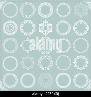 Vintage Big Set of Round Vector Patterns Stock Vector