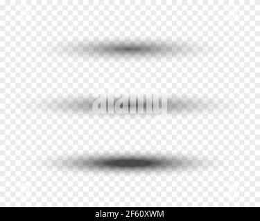 Transparent oval soft shadow set on checkered background Stock Vector