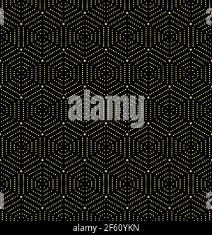 Seamless Vector Pattern With Hexagonal Dotted Shapes Stock Vector