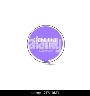 Genuine quality trendy paper label Stock Vector