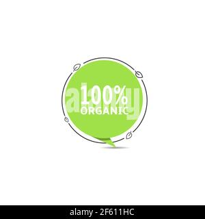 Organic green sticker. Ecological product banner Stock Vector