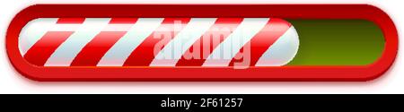 Christmas Loading. Red and green web progress bar on white background with snowflakes. Greeting card, web banner, landing page, brochure or poster Stock Vector