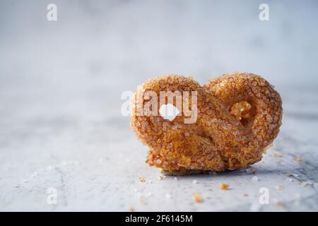 Dutch Sugar pretzel cookies, selective focus Stock Photo