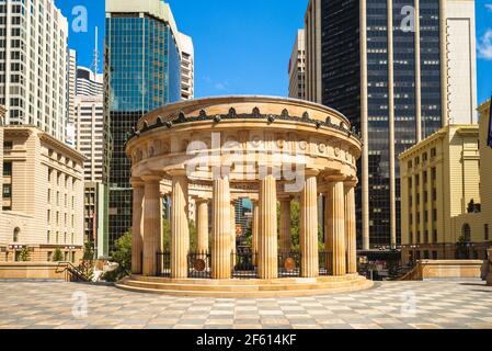 December 24, 2018: Shrine of Remembrance located in ANZAC Square in Brisbane, Queensland, Australia,  is a war memorial dedicated to the Australian an Stock Photo