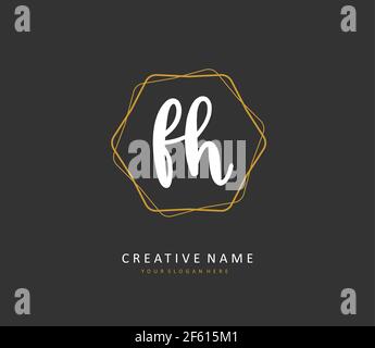 Initial Letter FH Logo - Handwritten Signature Logo - Minimal Vector ...