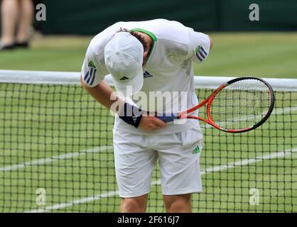 WIMBLEDON 2011. 7th Day. ANDY MURRAY DURING HIS MATCH WITH RICHARD GASQUET. MURRAY WINS. 27/6/2011. PICTURE DAVID ASHDOWN Stock Photo