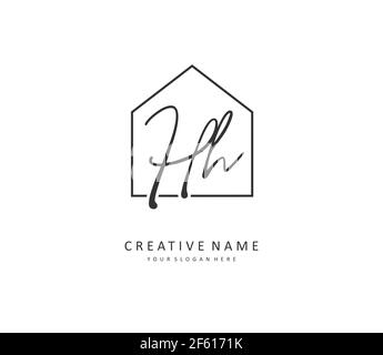 H HH Initial letter handwriting and signature logo. A concept handwriting initial logo with template element. Stock Vector