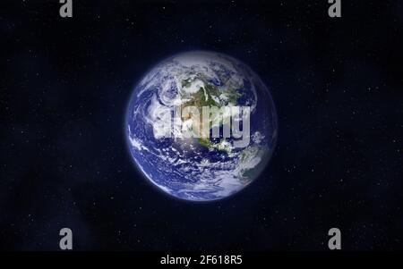 Planet Earth. Western hemisphere. This image elements furnished by NASA. Stock Photo